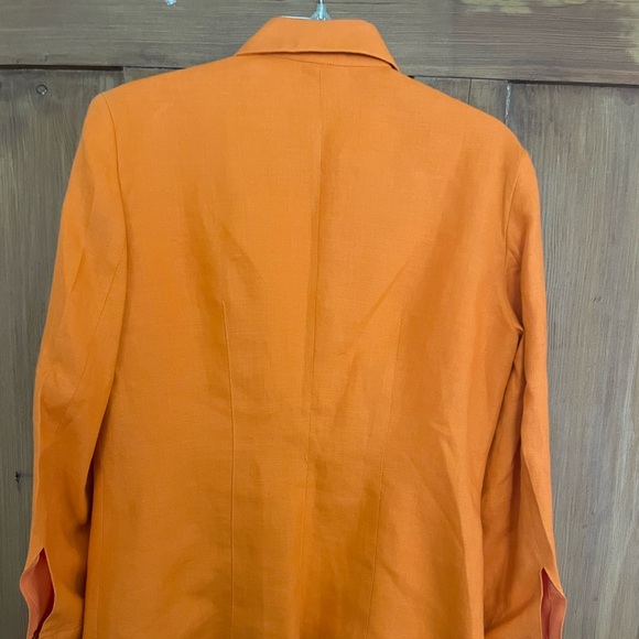 VTG USA Elliot Lauren Solid Orange Linen Suit 6 - Picture 4 of 7